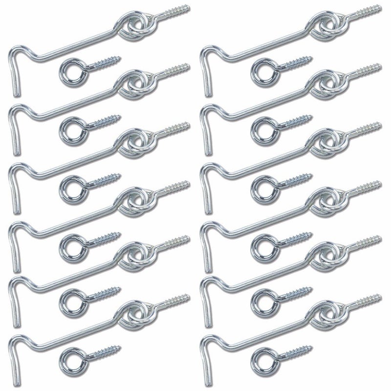 WideskallÂ® 2" inch Zinc Plated Wire Gate Hook and Eye Latch (Pack of 12) - Image 1